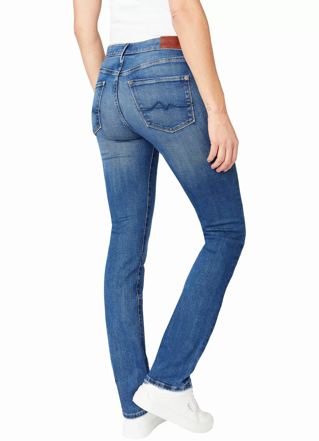 Pepe Jeans Damen Jeans New Brooke - Slim Fit - Blau - Medium Dark Wiser günstig online kaufen