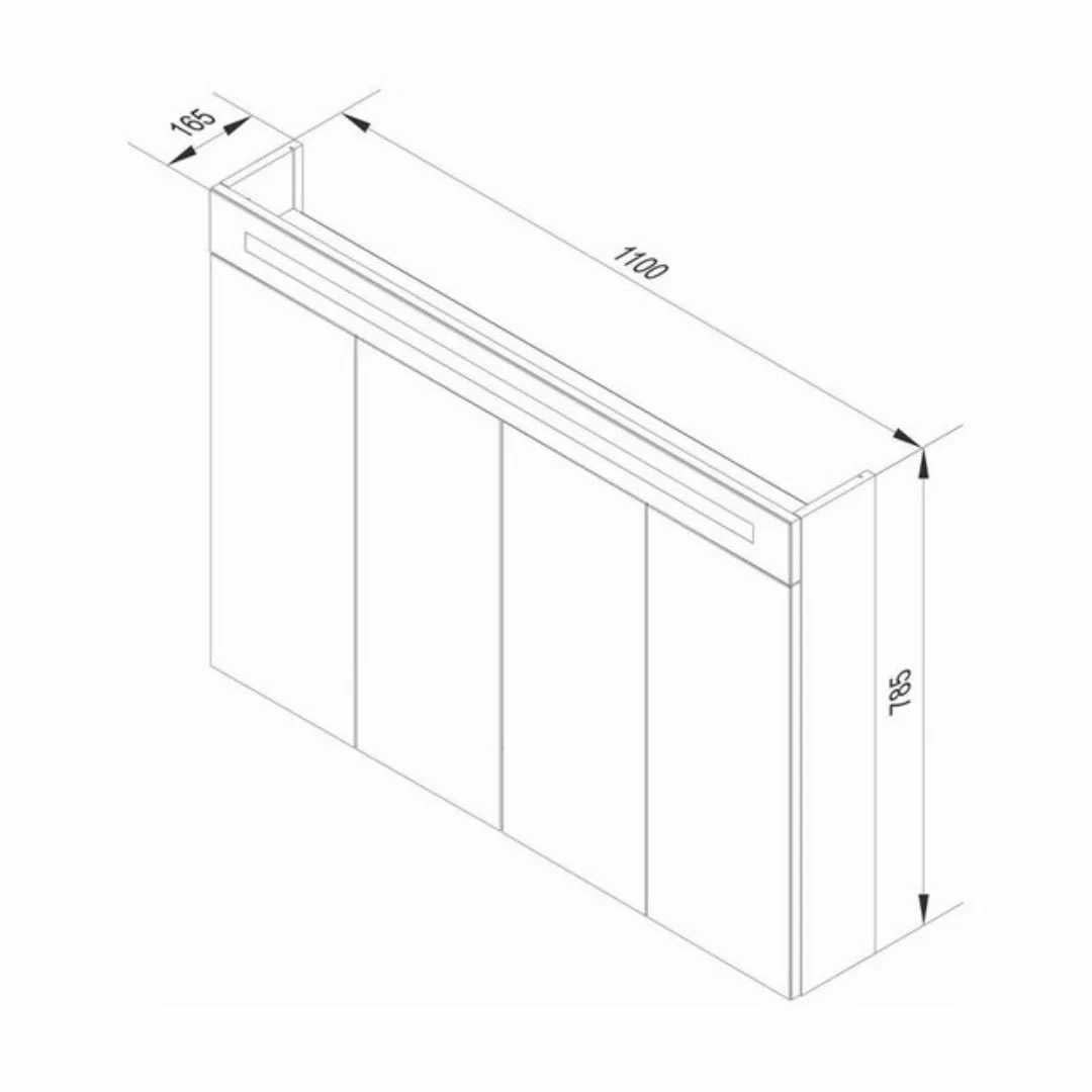 FACKELMANN Spiegelschrank "Twindy", Badmöbel Breite 110 cm, 4 Türen günstig online kaufen