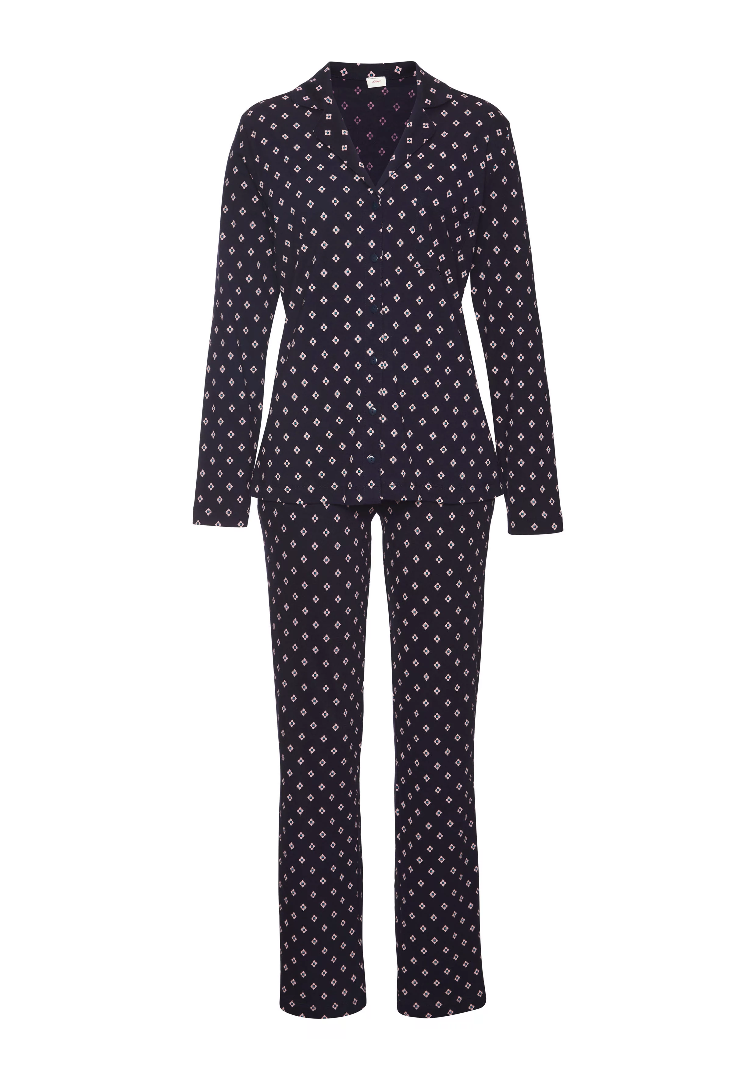 s.Oliver Pyjama, (Set, 2 tlg.), im klassischen Stil günstig online kaufen