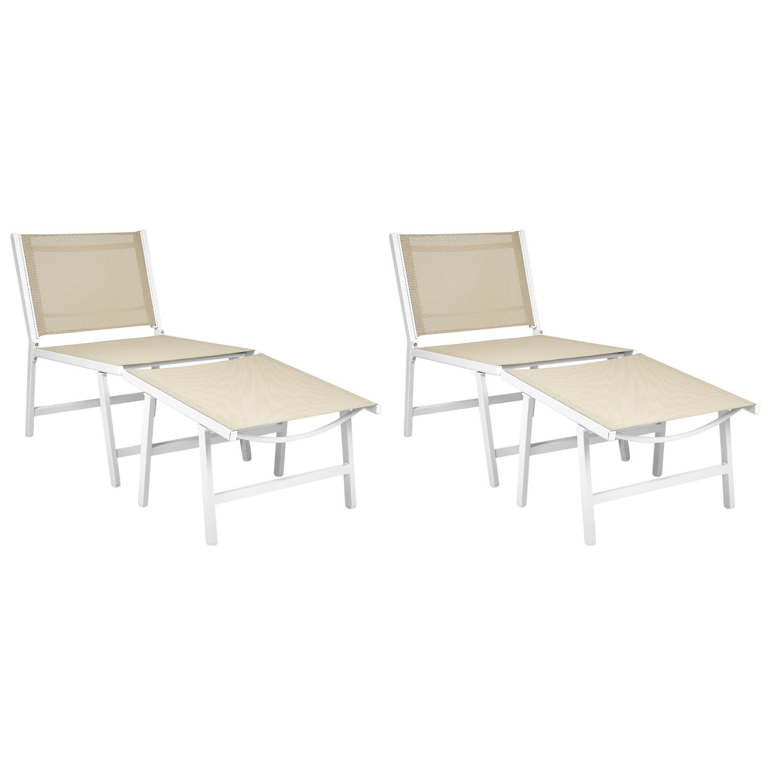 Beliani Gartenstuhl Beige Weiss 60x54x70 günstig online kaufen