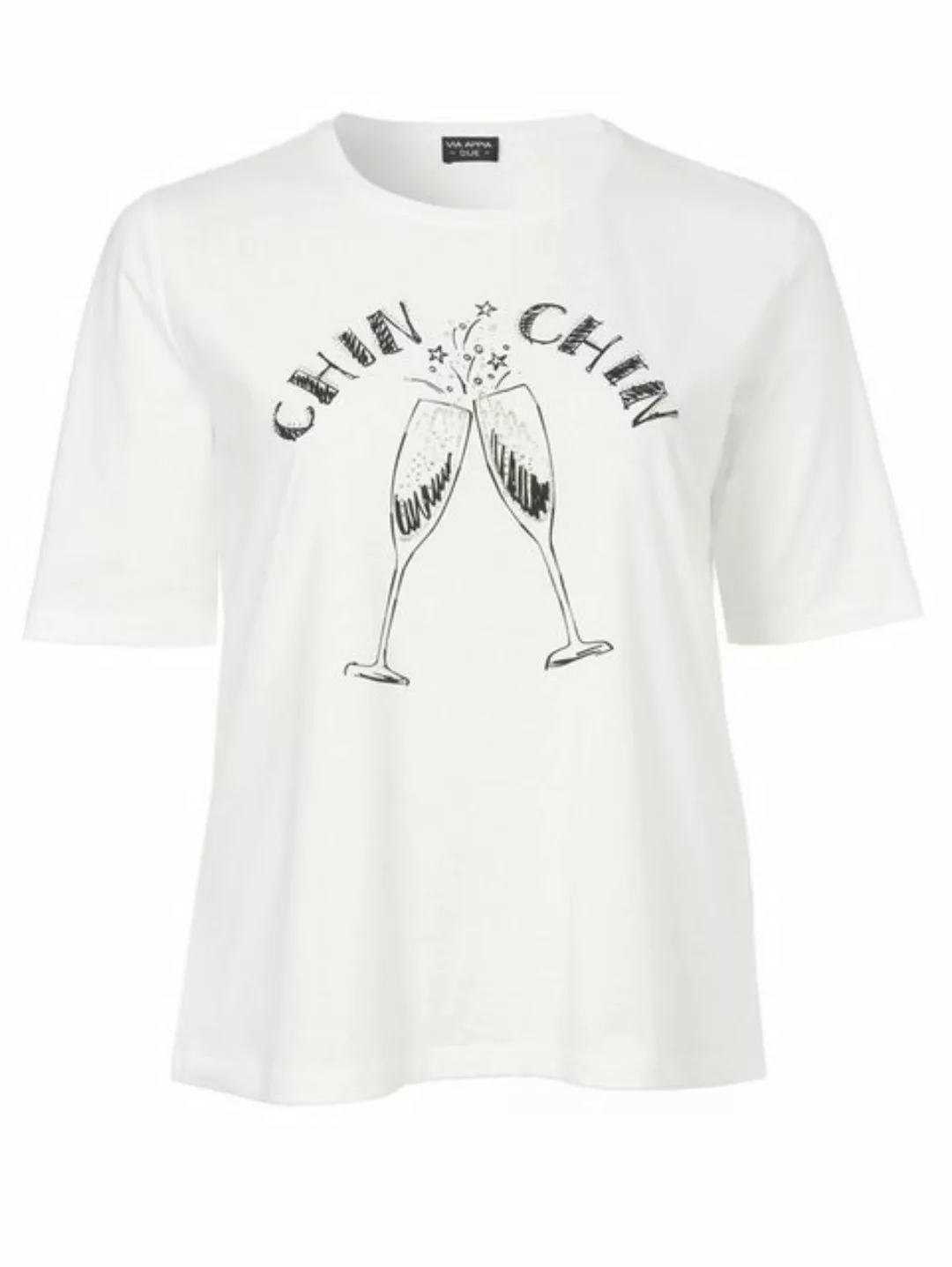 VIA APPIA DUE Rundhalsshirt Modernes T-Shirt mit Schmucksteinen mit Rundhal günstig online kaufen