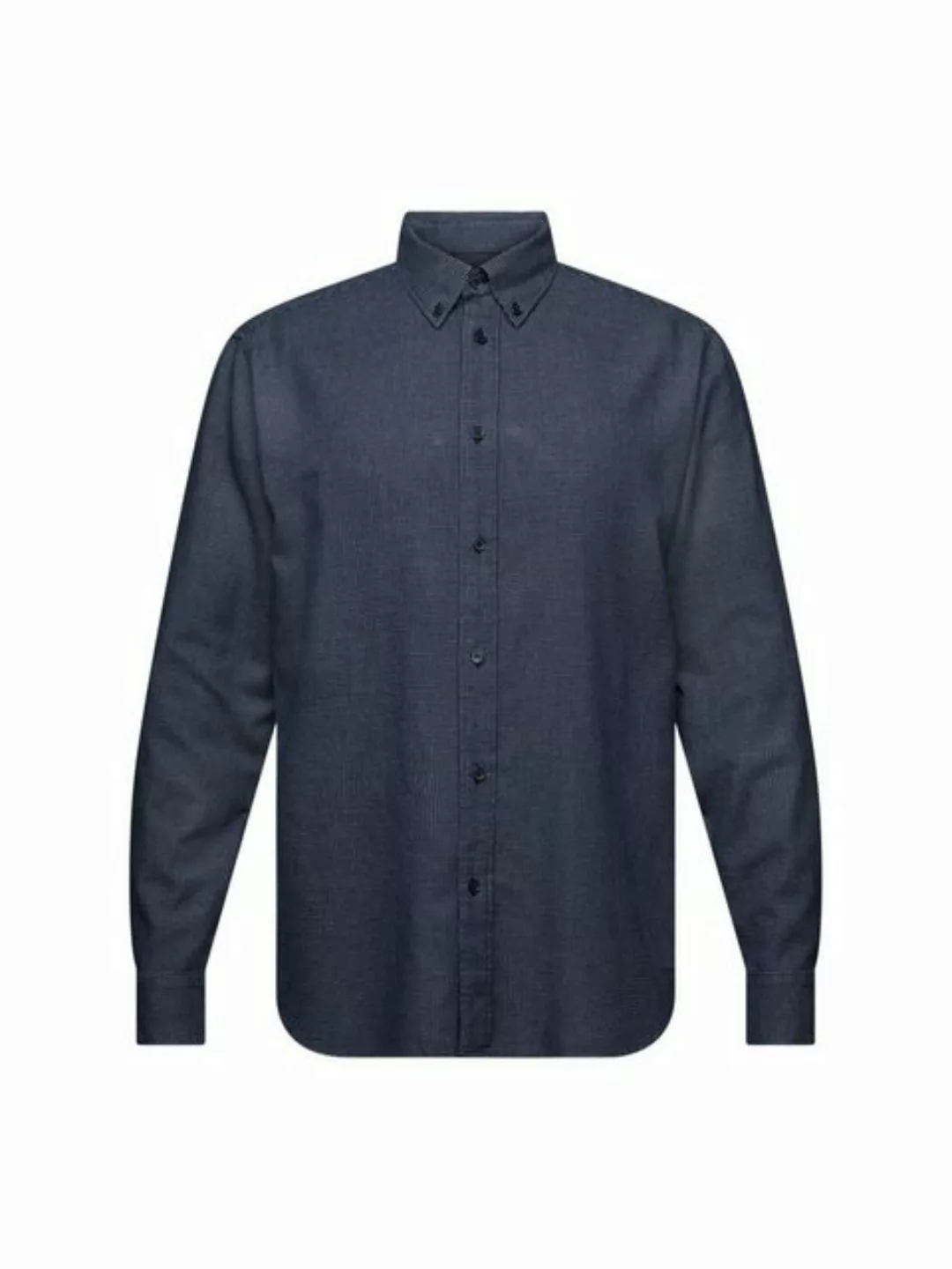 Esprit Langarmhemd Baumwollhemd in normaler Passform mit Mini-Karos günstig online kaufen