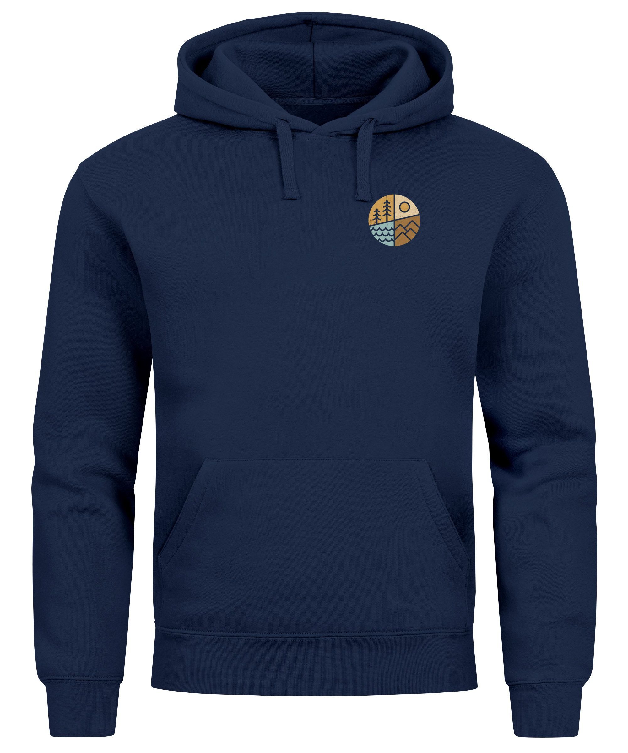 Neverless Hoodie Hoodie Backprint Herren Natur günstig online kaufen