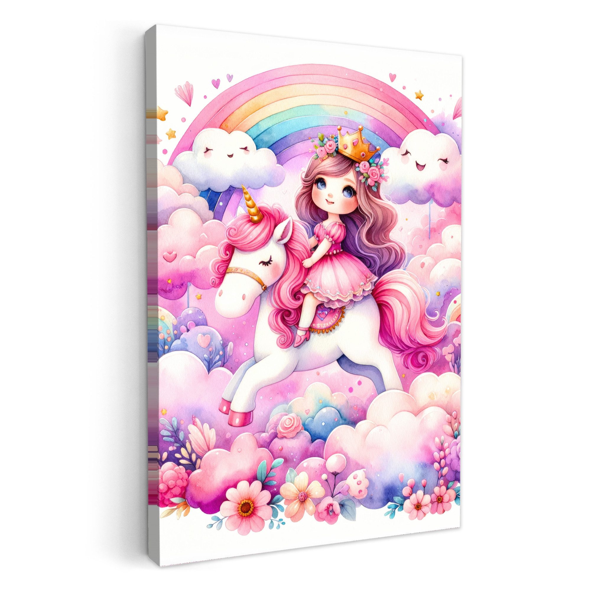 OneMillionCanvasses® Leinwandbild Einhorn - Prinzessin - günstig online kaufen