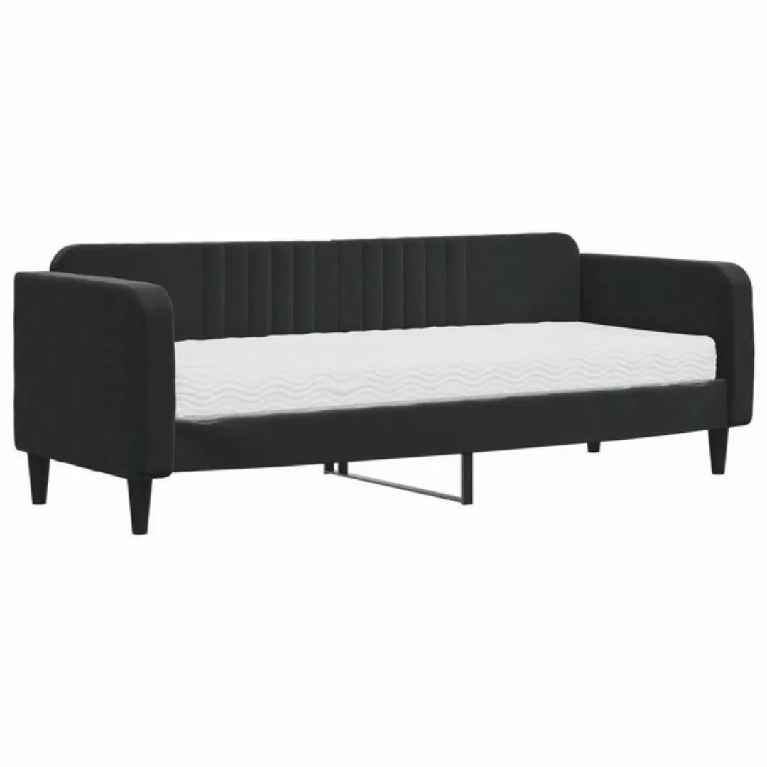 vidaXL Bett Tagesbett mit Matratze Schwarz 80x200 cm Samt günstig online kaufen