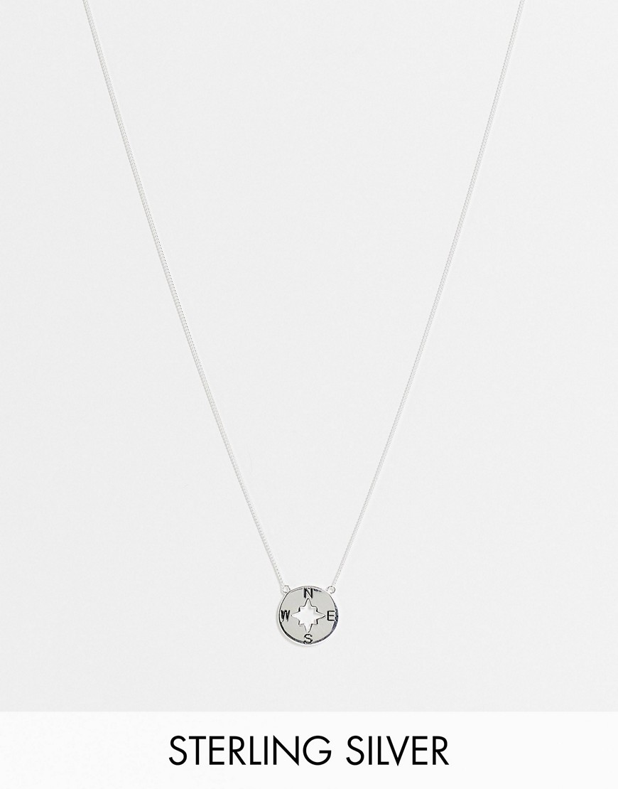 ASOS DESIGN – Halskette aus Sterlingsilber im Kompassdesign günstig online kaufen