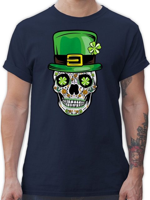 Shirtracer T-Shirt Totenkopf Kleeblatt Glücksbringer St. Patricks Day günstig online kaufen