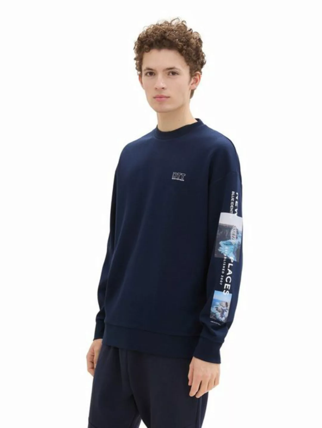 TOM TAILOR Denim Sweatshirt relaxed crew neck with prints günstig online kaufen