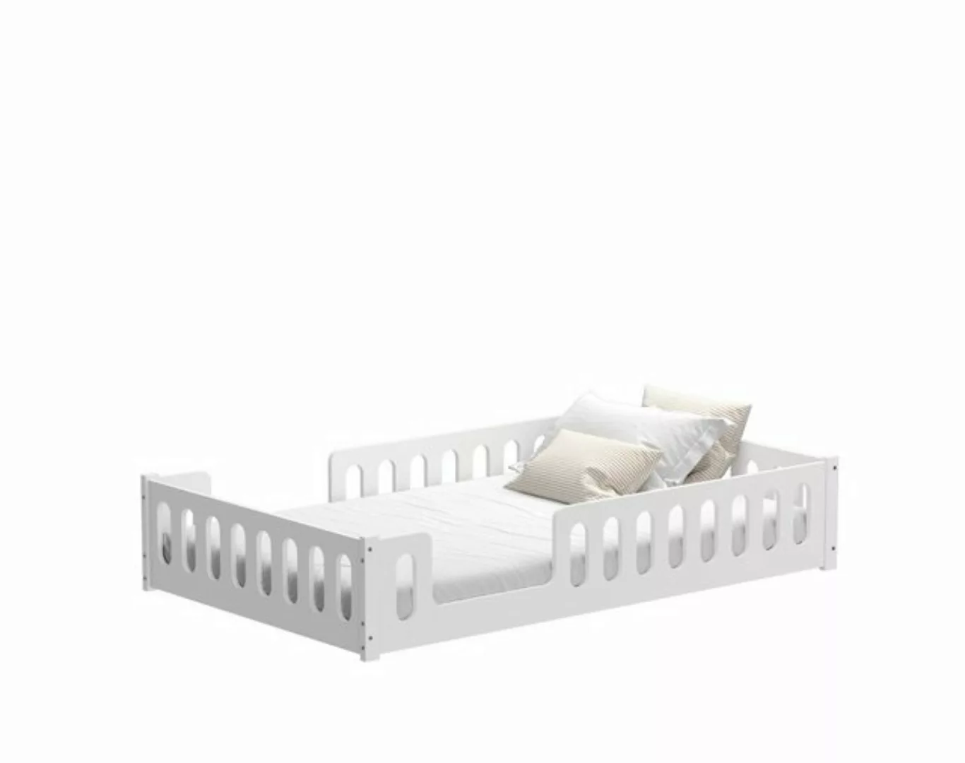 CADANI Kinderbett Monte 80x160 cm - 140x200 cm weiß (120x200, abnehmbarer R günstig online kaufen