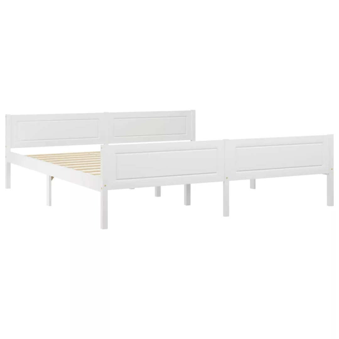 vidaXL Bettgestell Massivholzbett Kiefer Weiß 180x200 cm Doppelbett Bett Be günstig online kaufen