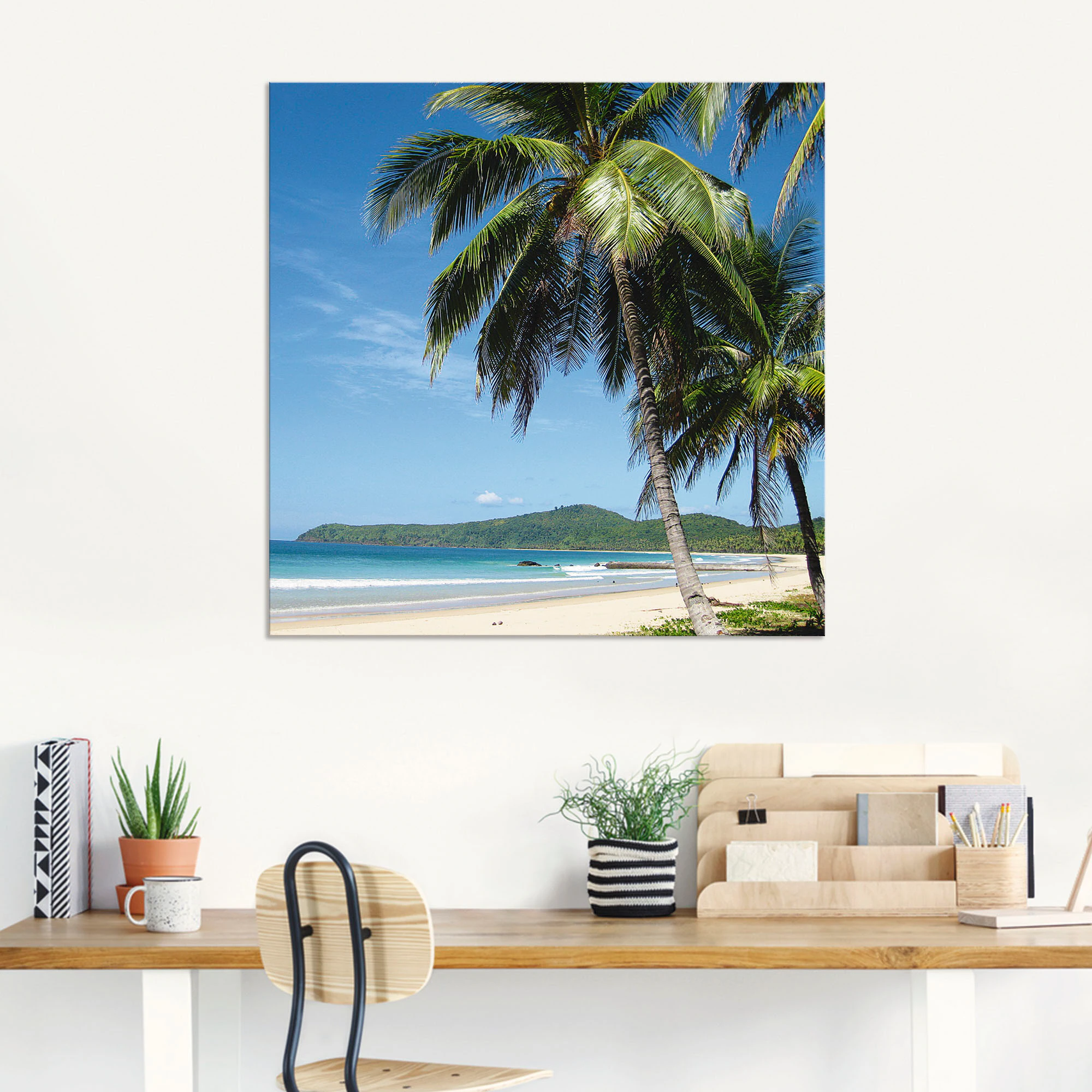 Artland Wandbild "Strand mit Palmen", Strandbilder, (1 St.), als Alubild, O günstig online kaufen