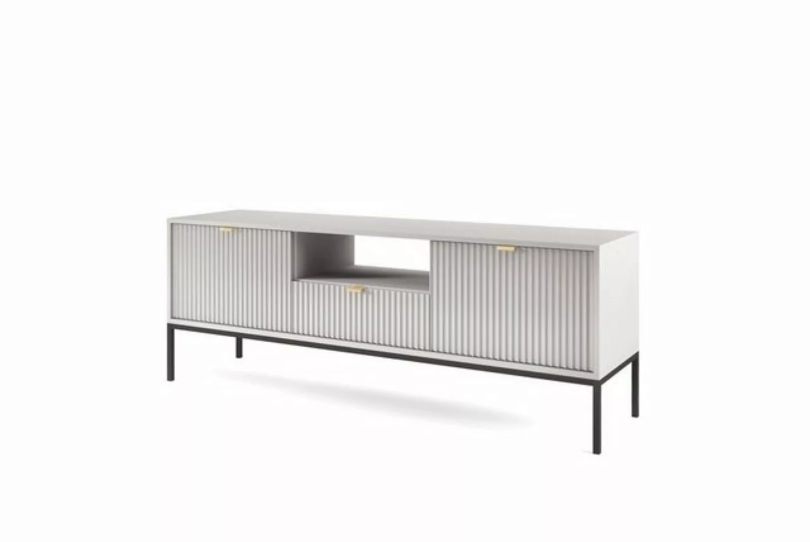 Beautysofa TV-Schrank Novia (Metallgestell, Weiß / Grau / Schwarz Farbe) fü günstig online kaufen