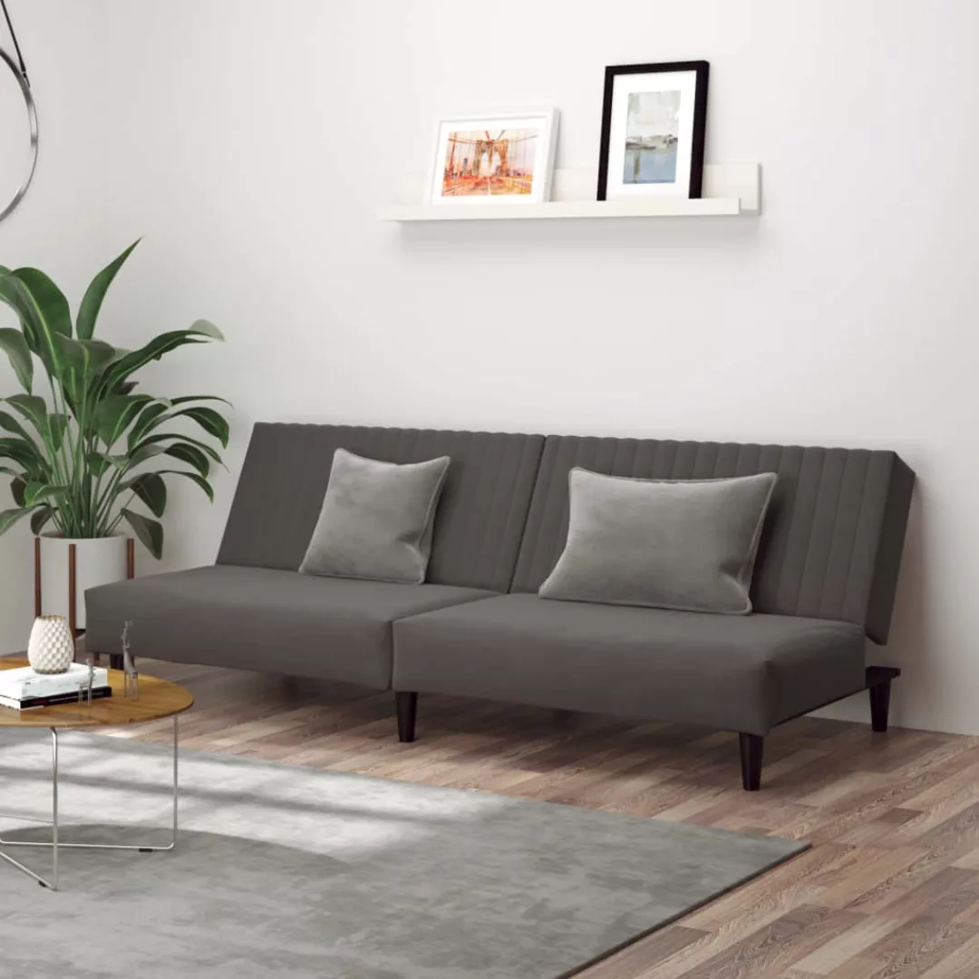 vidaXL Sofa Schlafsofa 2-Sitzer Dunkelgrau Samt günstig online kaufen