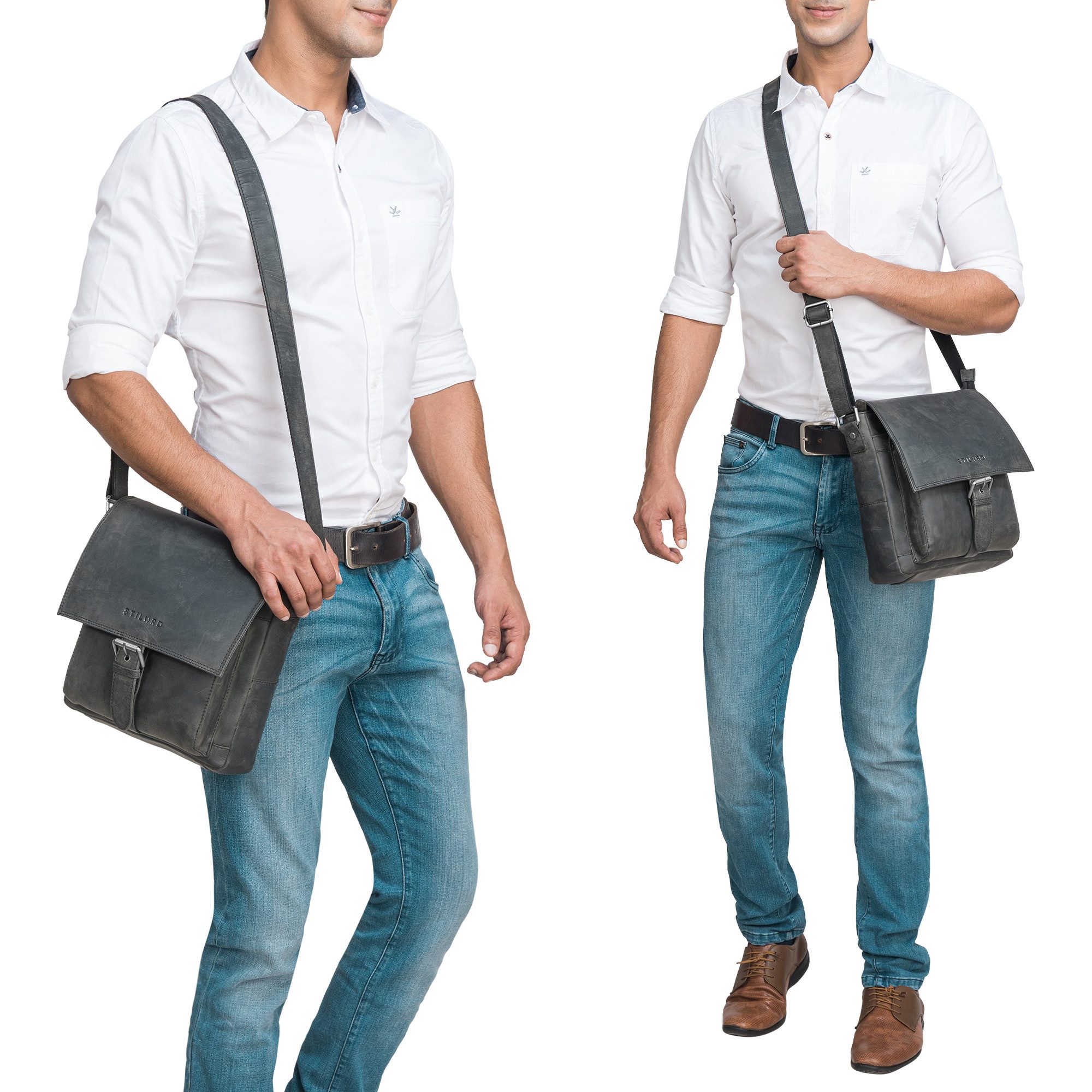 STILORD Schultertasche "Nevio" Herrentasche Leder Umhängetasche günstig online kaufen