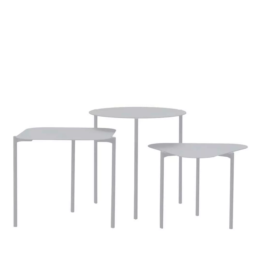Metall Dreisatz Tische in Grau Dreifußgestell (dreiteilig) günstig online kaufen