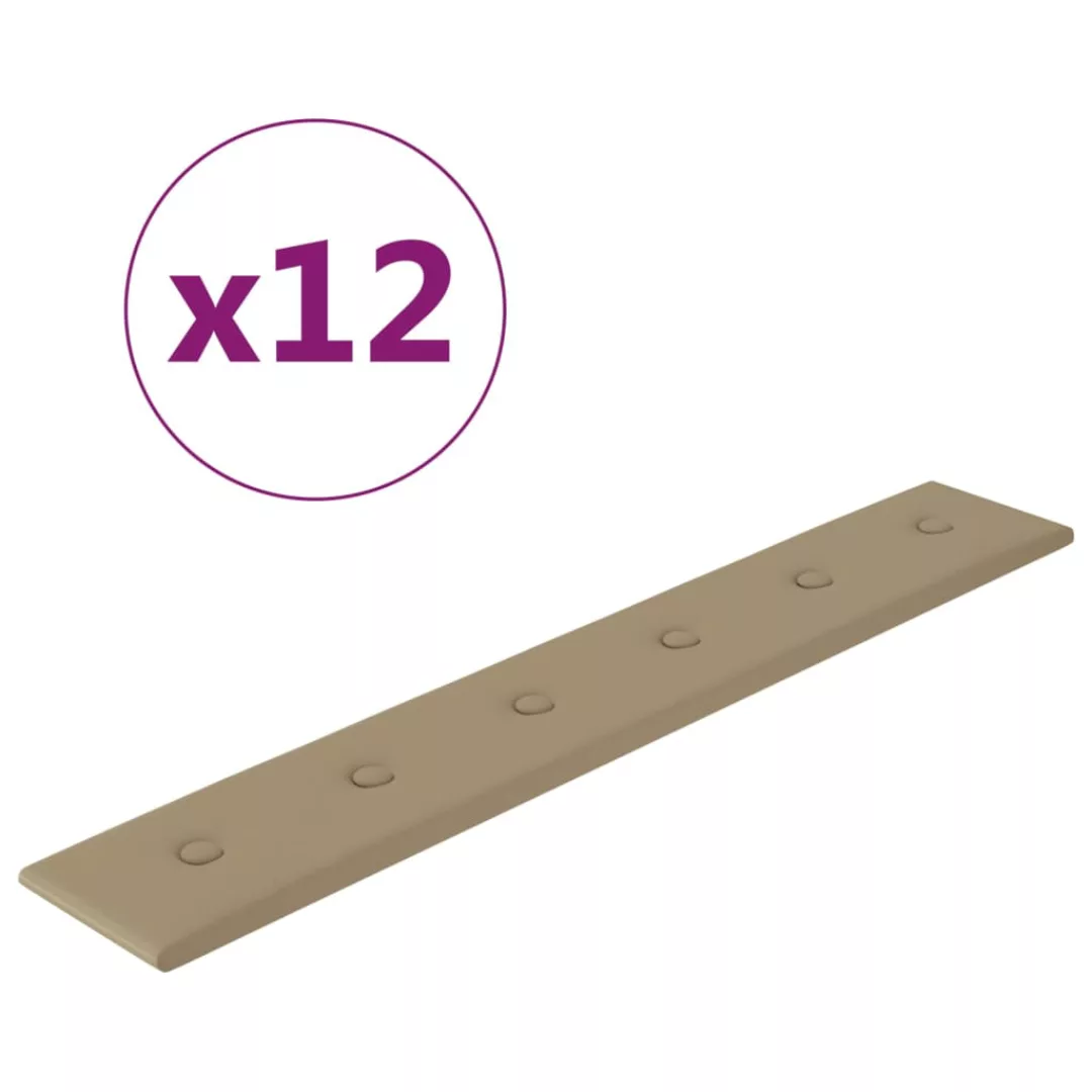 Vidaxl Wandpaneele 12 Stk. Cappuccino-braun 90x15cm Kunstleder 1,62 M² günstig online kaufen