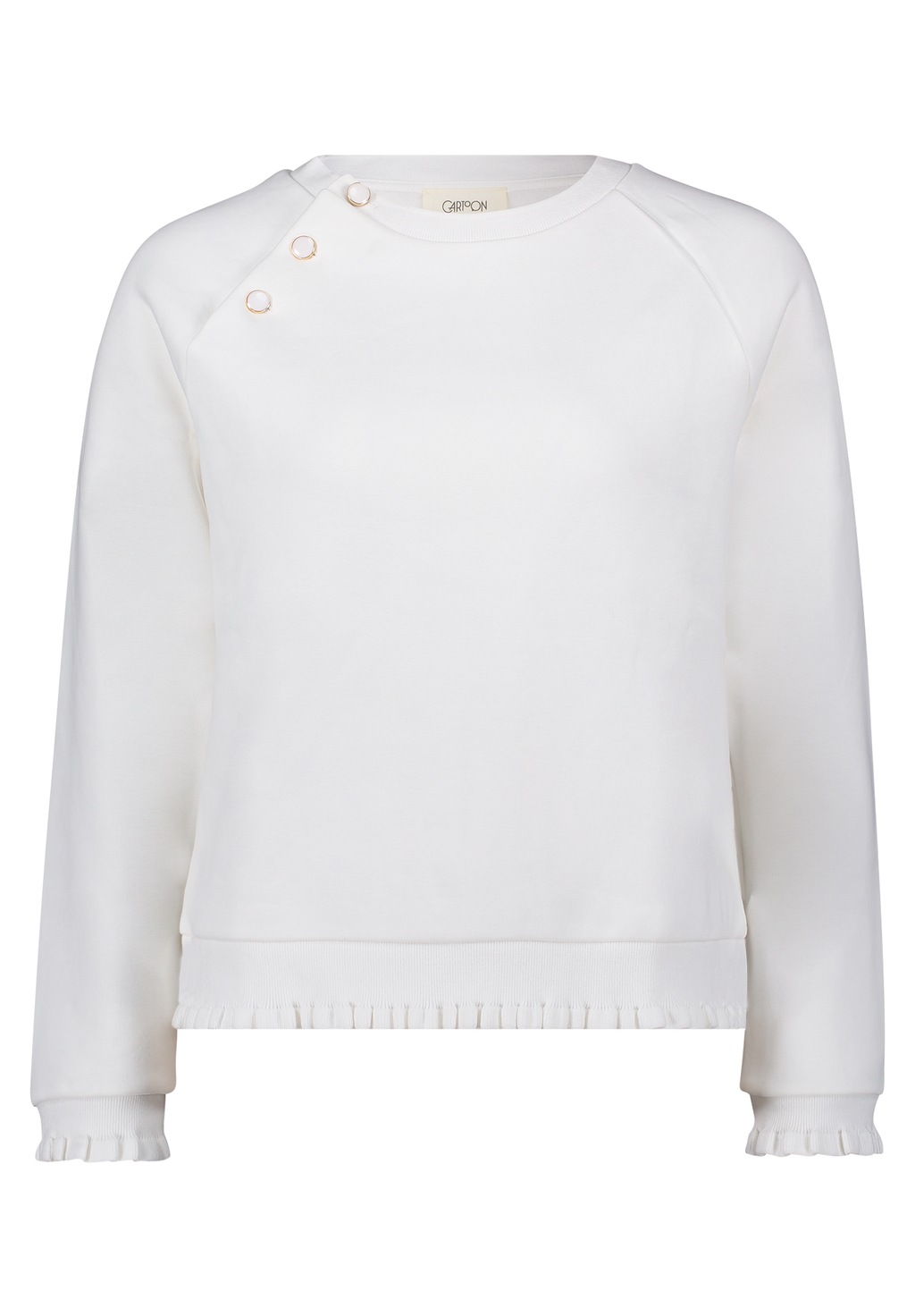 Cartoon Sweatshirt "Cartoon Damen Sweatshirt mit Rippbündchen", Rüschen günstig online kaufen