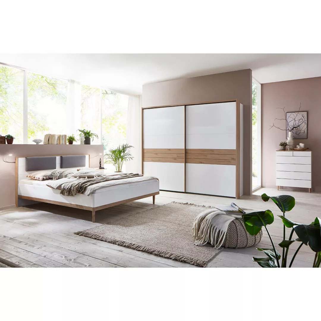 Schlafzimmer Komplett Set mit 300cm Schwebetürenschrank, 180cm Doppelbett u günstig online kaufen