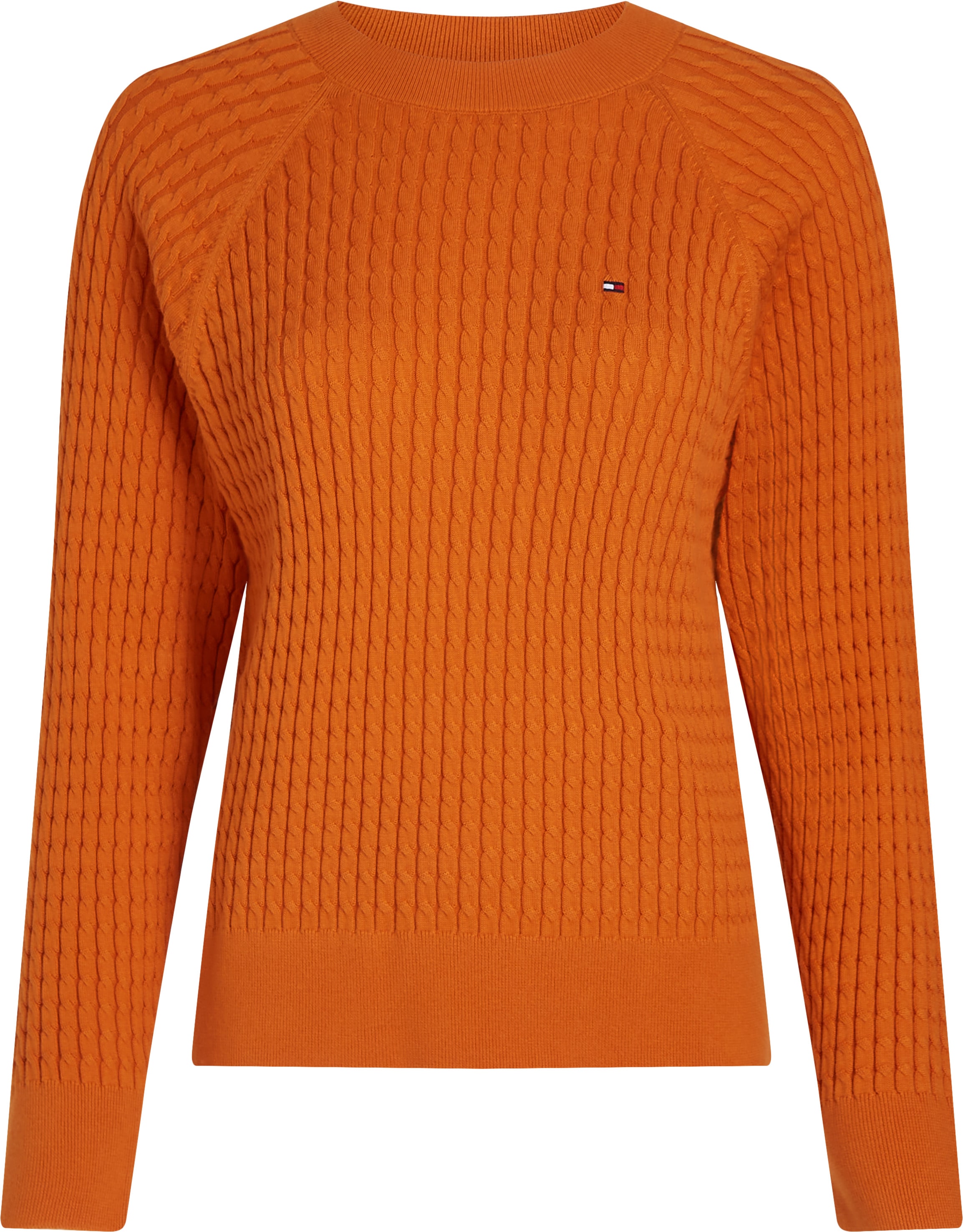 Tommy Hilfiger Rundhalspullover CO CABLE C-NK SWEATER mit Zopfmuster günstig online kaufen