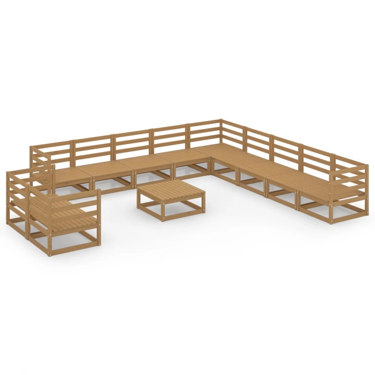 vidaXL 12-tlg Garten-Lounge-Set Honigbraun Massivholz Kiefer Modell 4 günstig online kaufen