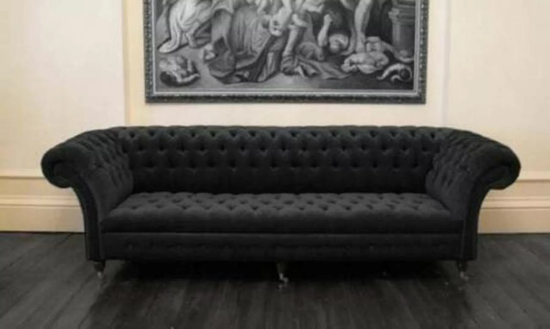 JVmoebel Chesterfield-Sofa, Design Sofa 4 Sitzer Couch Textil Polster Lila günstig online kaufen