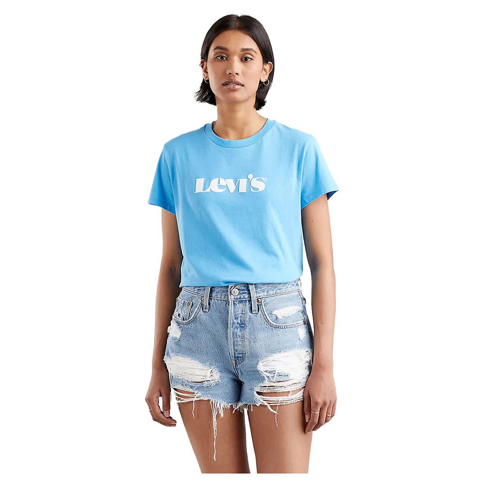 Levi´s ® The Perfect Kurzarm T-shirt XL Blue Seasonal MV Logo günstig online kaufen