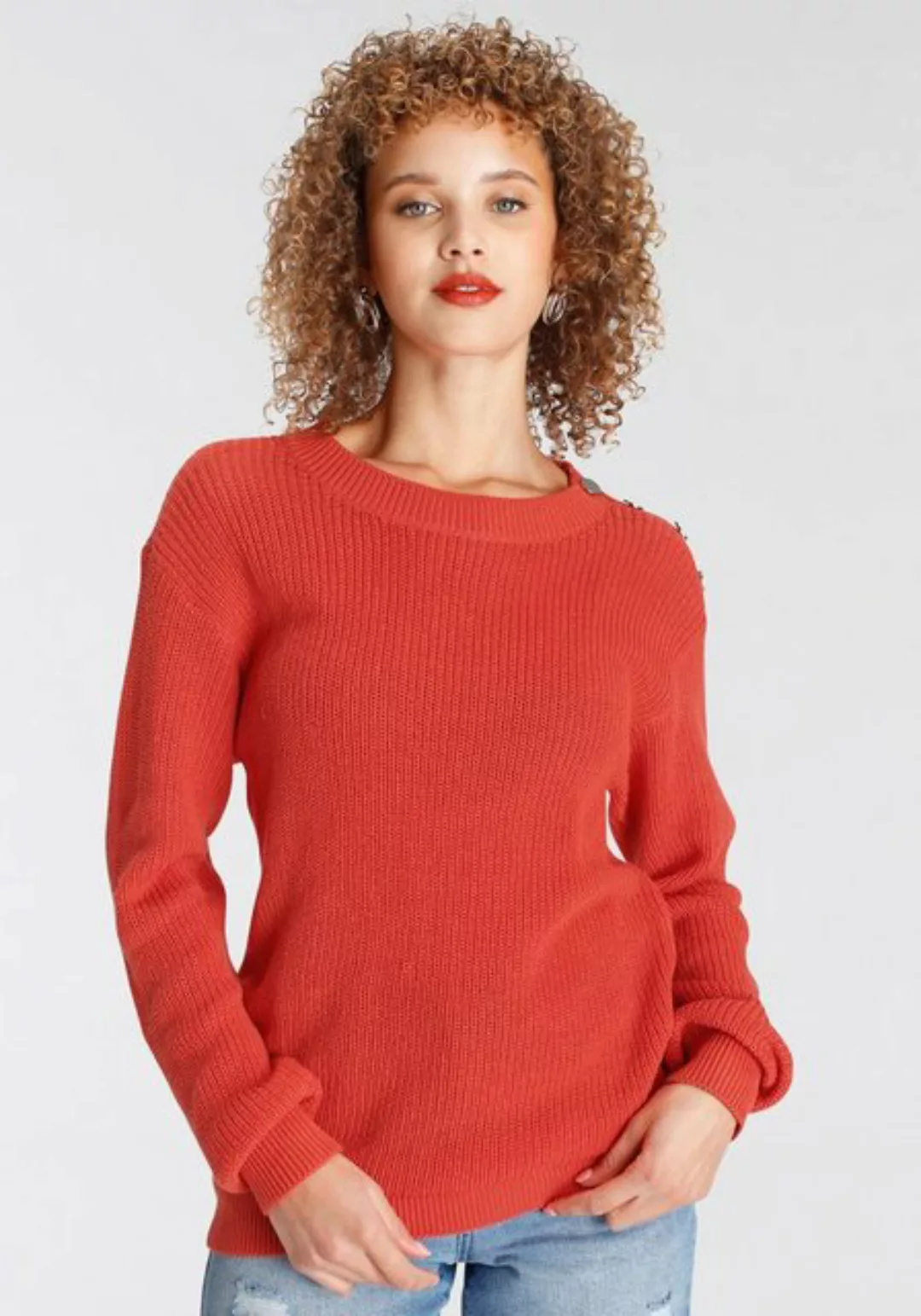 Tamaris Strickpullover mit Knopfdetail günstig online kaufen