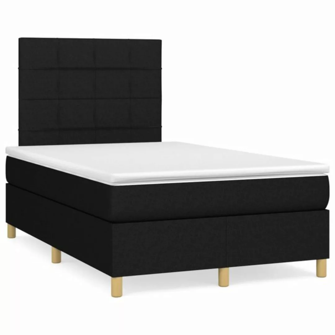 vidaXL Boxspringbett Boxspringbett mit Matratze Schwarz 120x200 cm Stoff Be günstig online kaufen