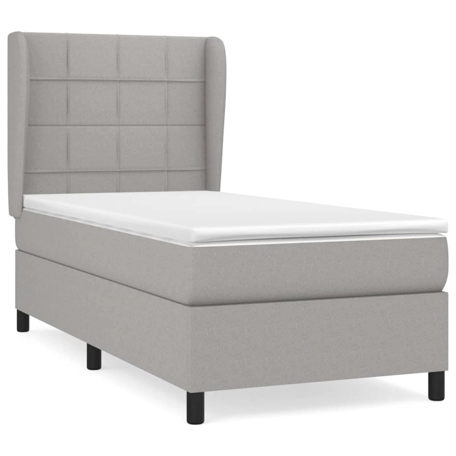 vidaXL Boxspringbett mit Matratze Hellgrau 90x190 cm Stoff1377587 günstig online kaufen