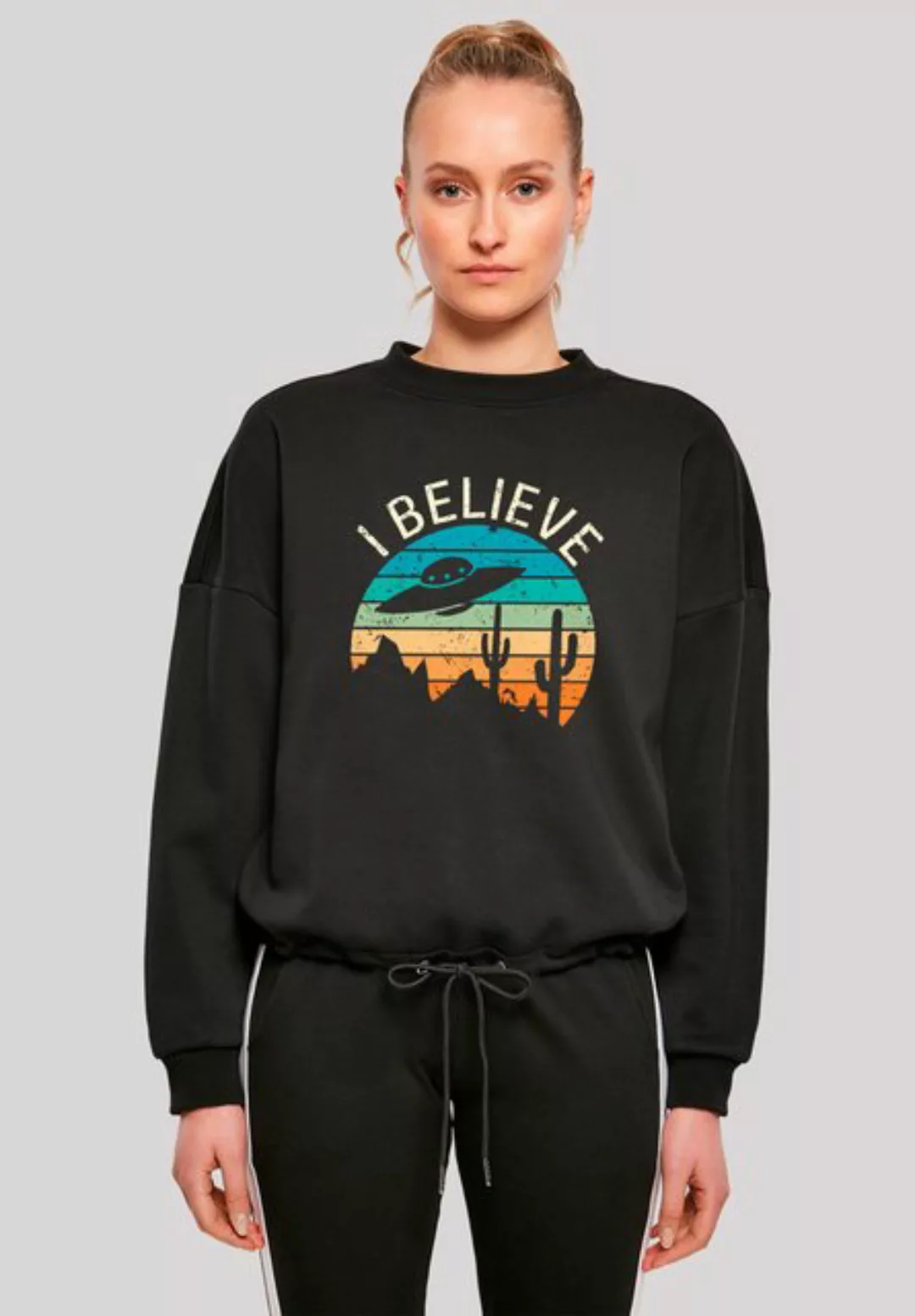 F4NT4STIC Sweatshirt I Believe UFO Alien Sonnenuntergang Premium Qualität günstig online kaufen