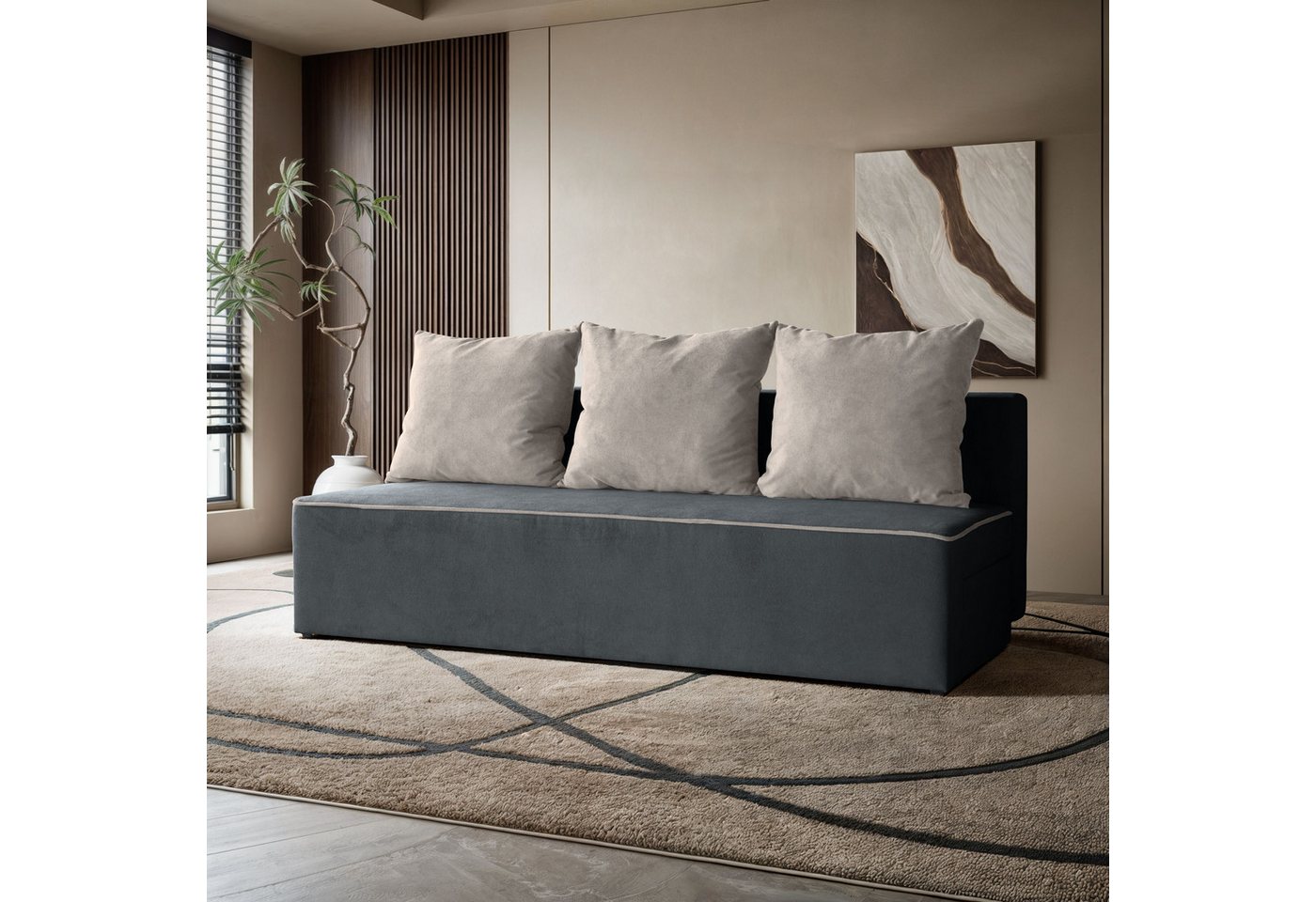 Beautysofa Sofa RICO, Dreisitzer, mit Schlaffunktion, mit Bettkasten, Polst günstig online kaufen