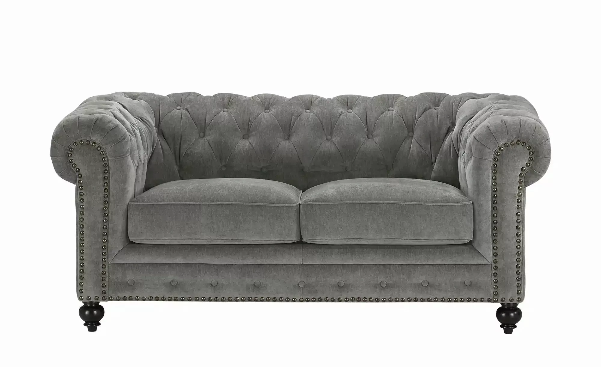 uno Einzelsofa  Chesterfield Stoff ¦ grau ¦ Maße (cm): B: 183 H: 80 T: 100. günstig online kaufen