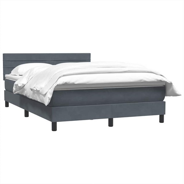 vidaXL Bett Boxspringbett mit Matratze Dunkelgrau 160x220 cm Samt günstig online kaufen