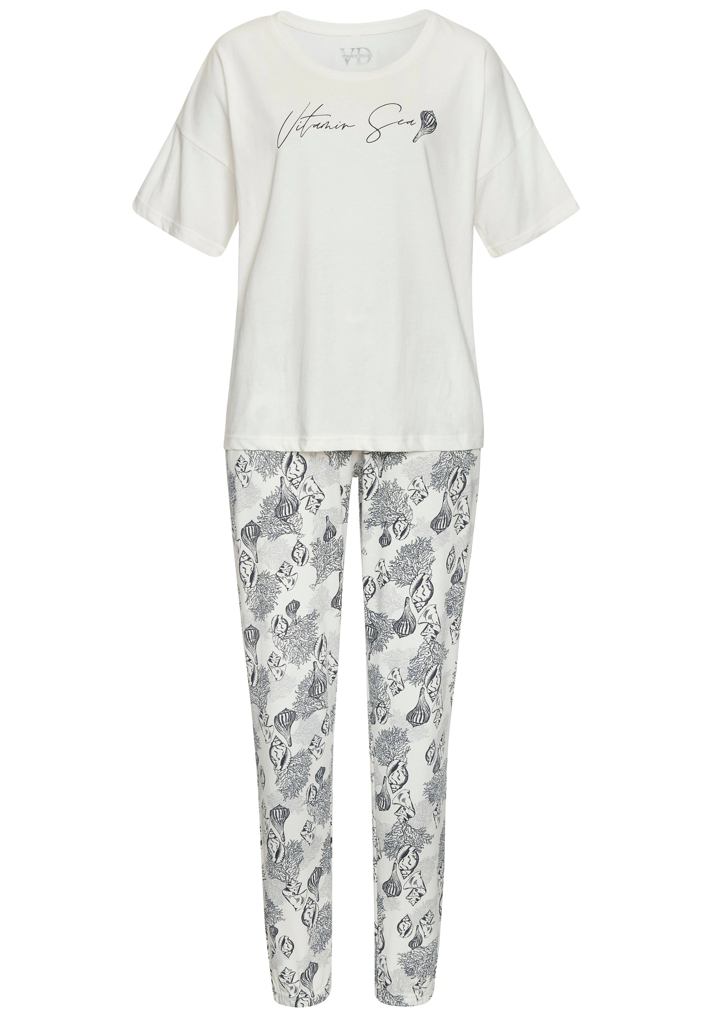 Vivance Dreams Pyjama, (Set, 2 tlg.), Allover-Druck günstig online kaufen