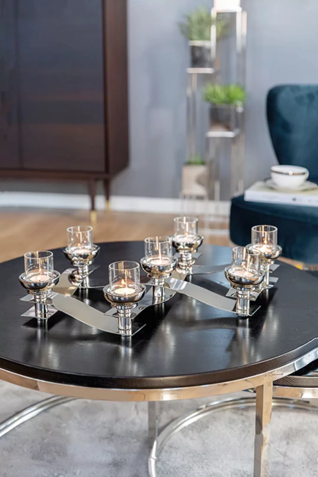 Fink Kerzenleuchter "PAREO", Teelichthalter, aus Metall, rotierende Element günstig online kaufen