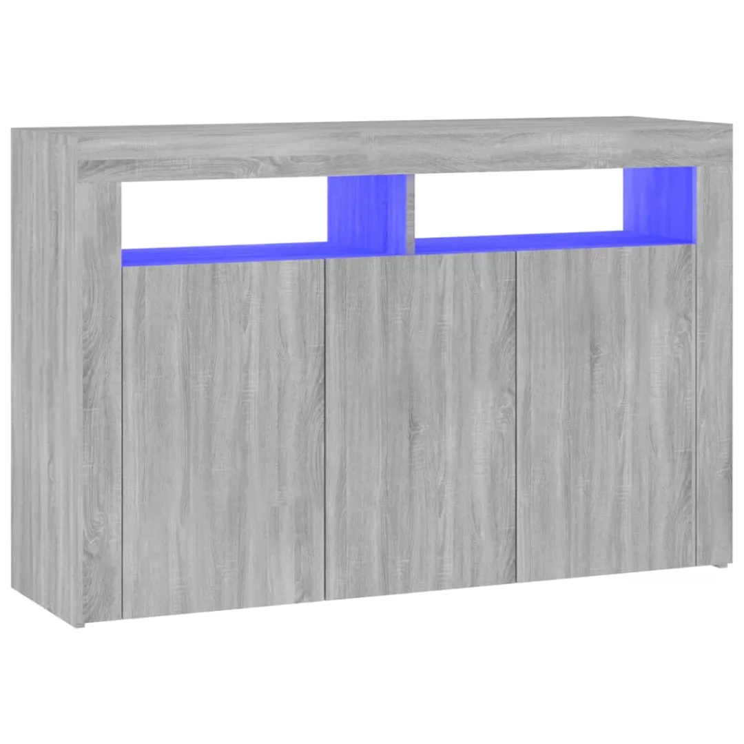 Vidaxl Sideboard Mit Led-beleuchtung Grau Sonoma 115,5x30x75 Cm günstig online kaufen