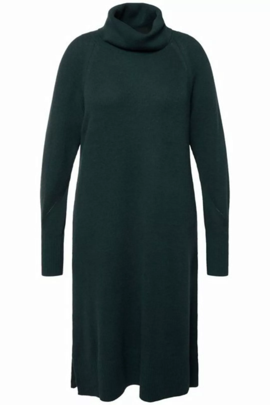 Ulla Popken Jerseykleid Strickkleid H-Linie Rippstrick Stehkragen Langarm günstig online kaufen