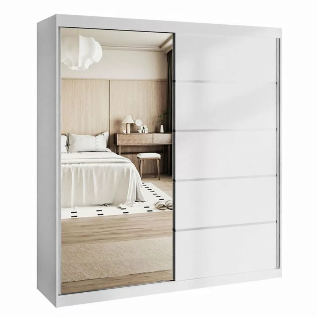 Lookway Kleiderschrank BASTER II PLUS 200 cm mit Spiegel, Schiebetürenschra günstig online kaufen