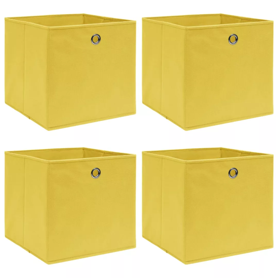 Aufbewahrungsboxen 4 Stk. Gelb 32×32×32 Cm Stoff günstig online kaufen