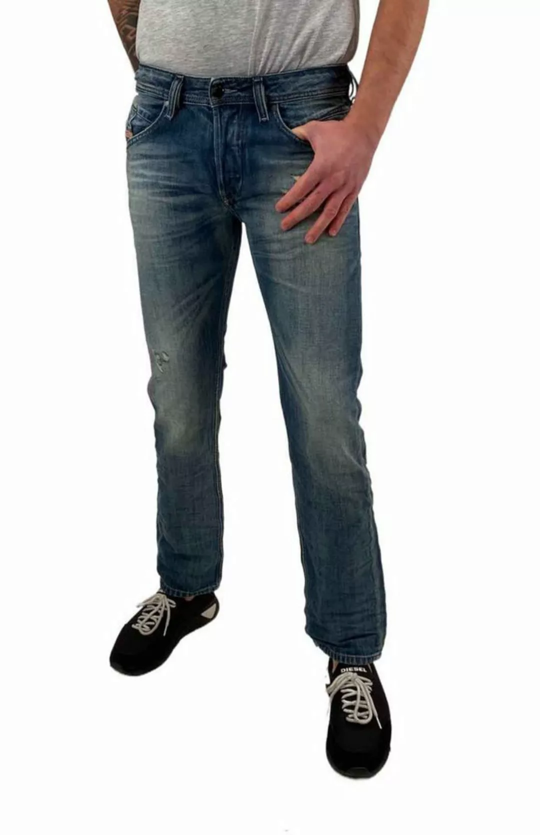 Diesel Tapered-fit-Jeans Diesel Belther 0839K Herren Jeans Hose Regular Sli günstig online kaufen