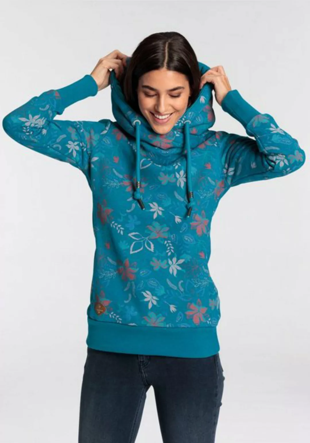 Ragwear Sweater GRIPY FLOWERS O Hoodie mit floralem All Over-Druck günstig online kaufen