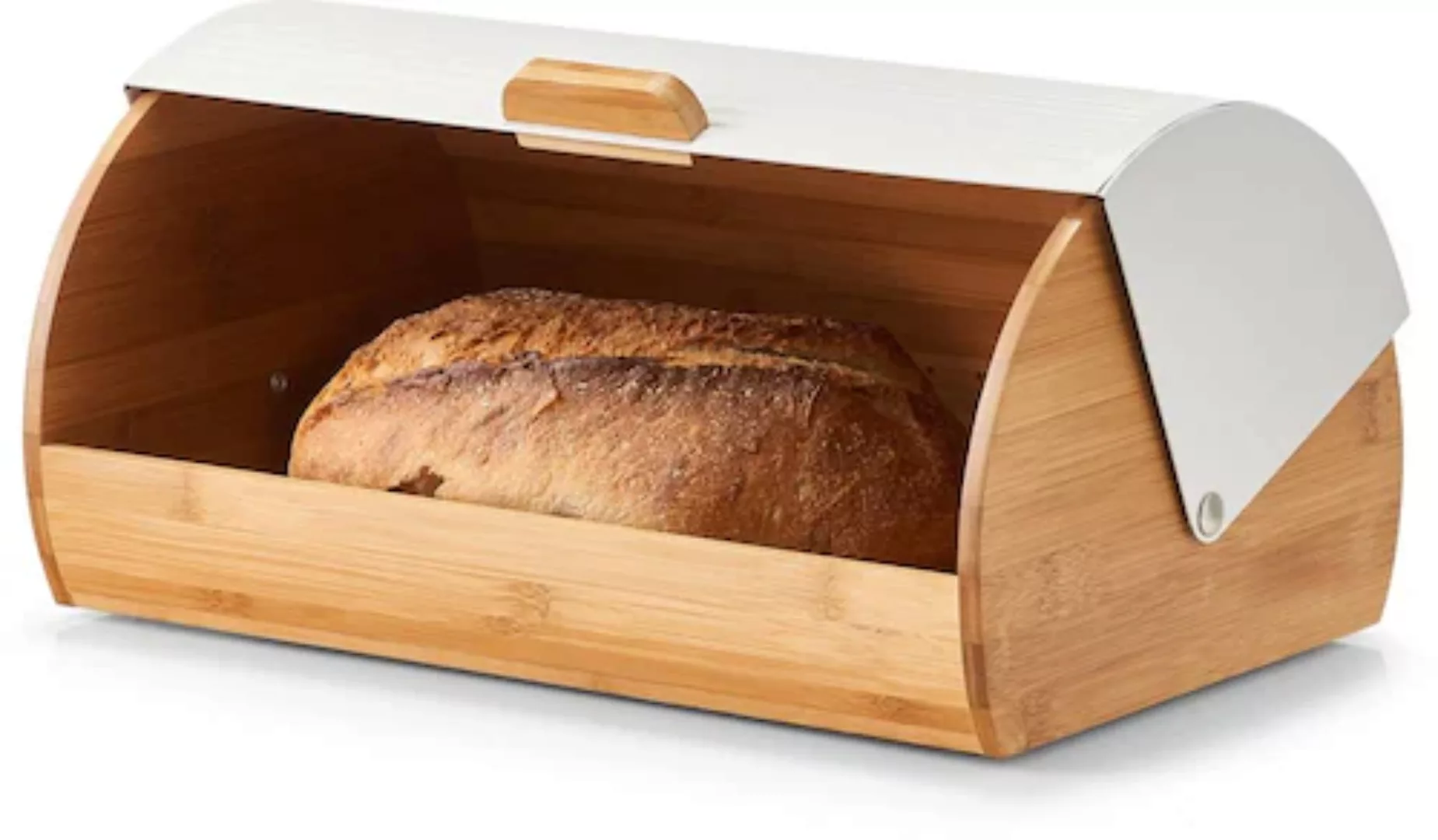 Zeller Brotkasten weiß Bambus B/H/L: ca. 27x19x39 cm günstig online kaufen