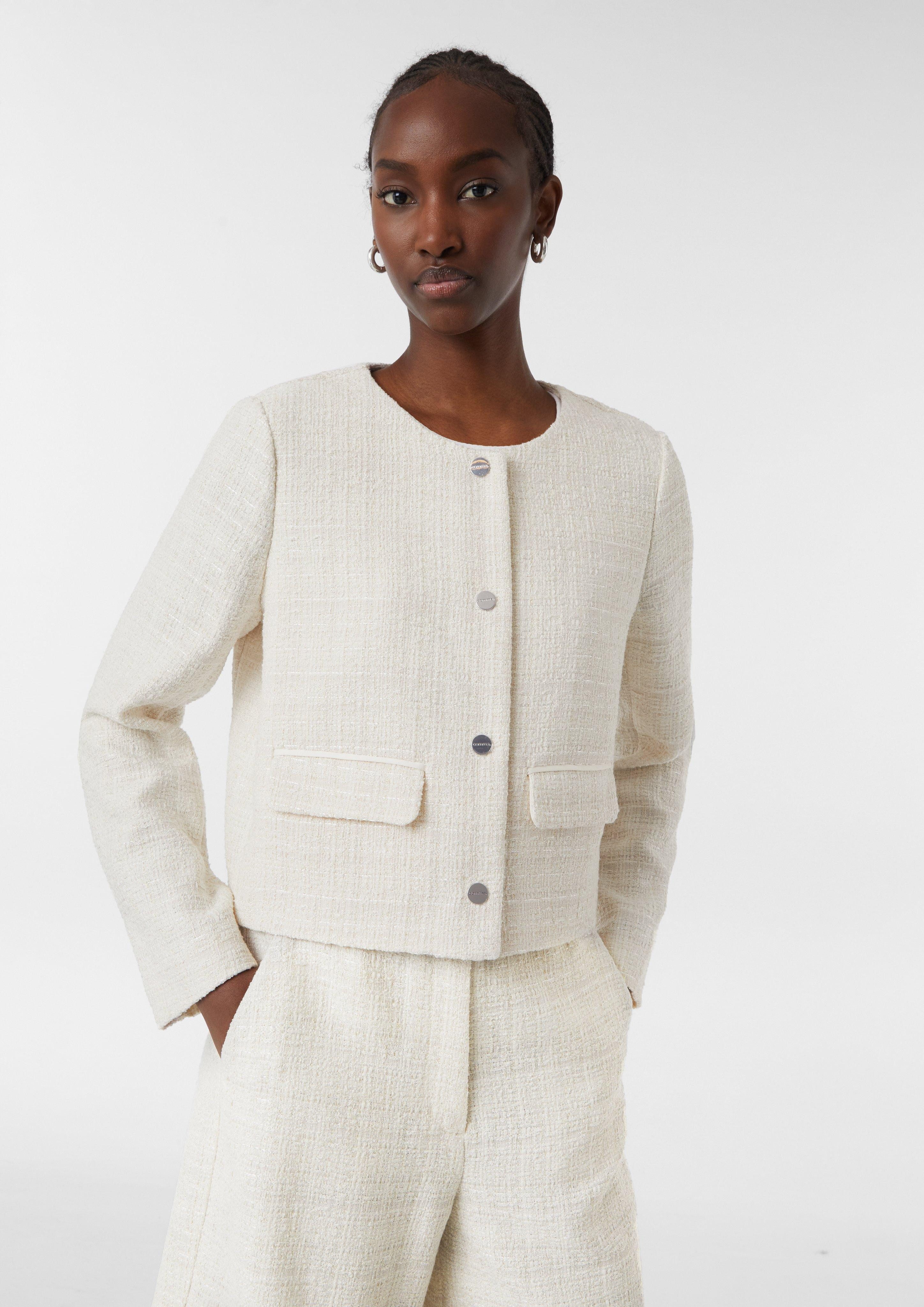 Comma Blusenblazer Hochwertige Bouclé-Jacke mit dezentem günstig online kaufen