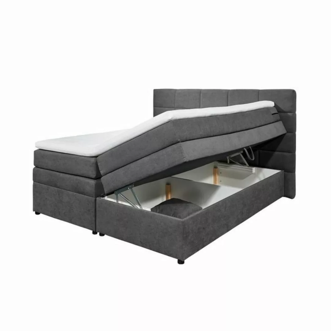 Lomadox Boxspringbett TEREZIN-09, Doppelbett, 180x200, mit Bettkasten, Härt günstig online kaufen