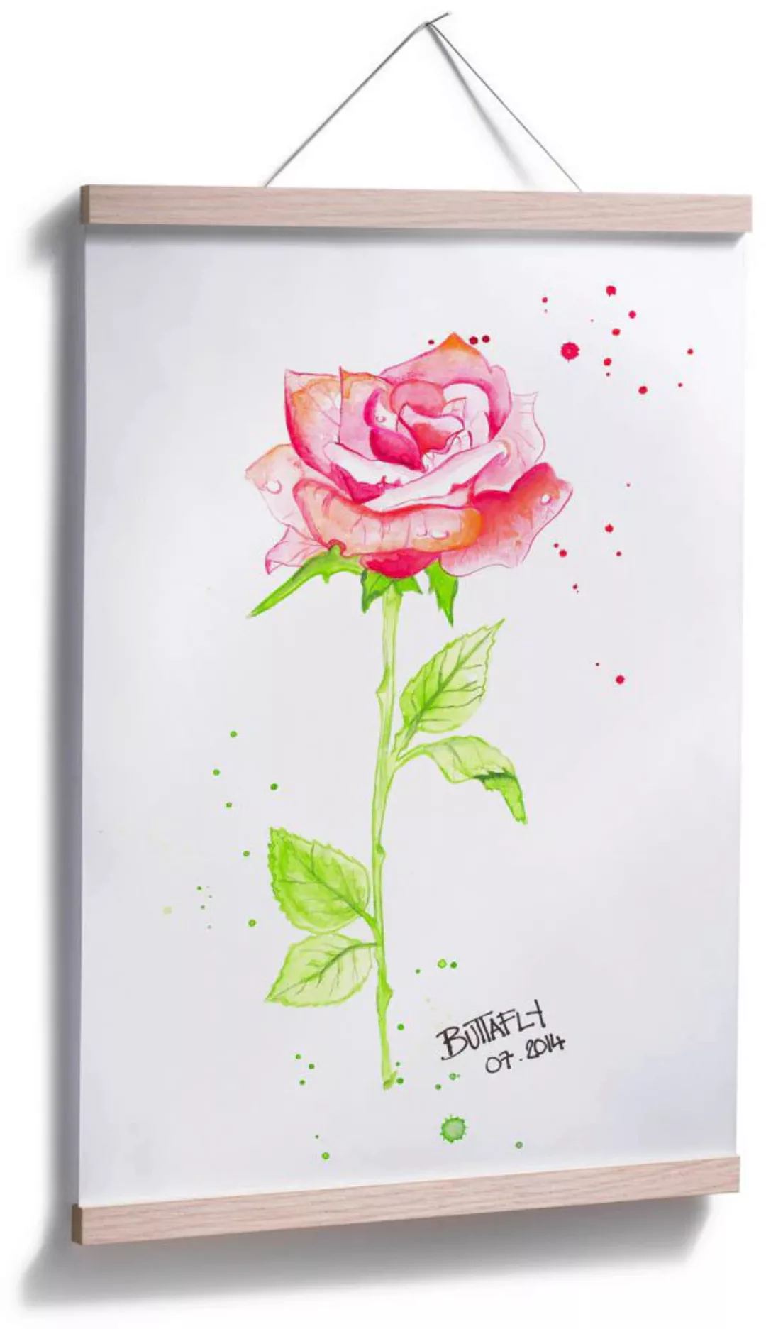 Wall-Art Poster »Rose«, Blumen, (1 St.), Poster ohne Bilderrahmen günstig online kaufen