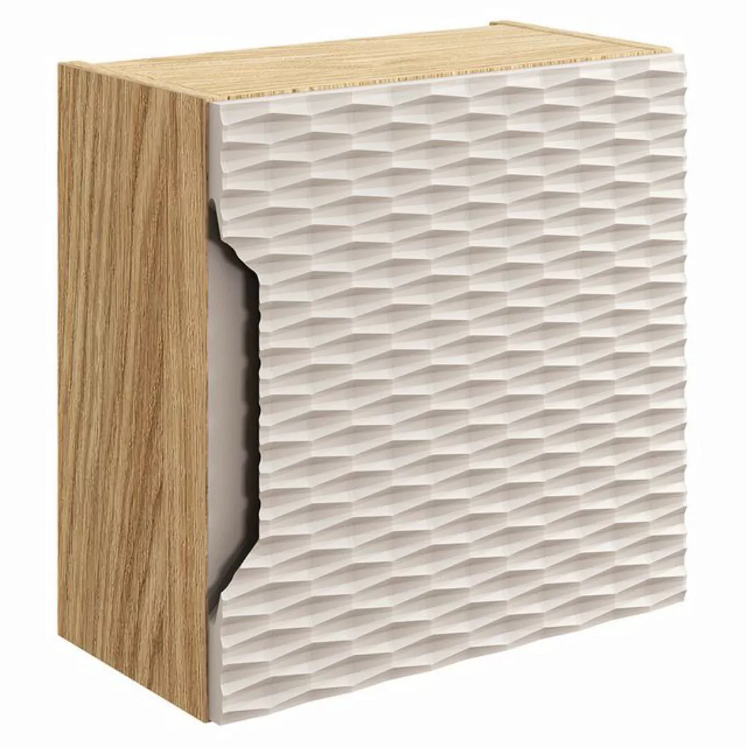 Lomadox Hängeschrank OLUO-56-BEIGE Wandschrank Badschrank, Eiche mit beige, günstig online kaufen