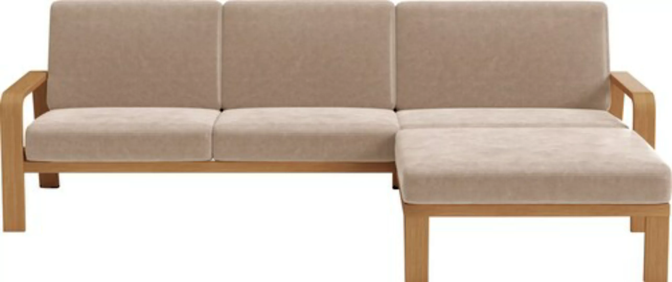 sit&more Ecksofa »Kolding L-Form«, Armlehnen aus eichefarbigem Buchenholz, günstig online kaufen