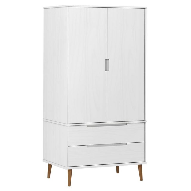 vidaXL Kleiderschrank Kleiderschrank Weiß 90x55x175 cm Massivholz Kiefer günstig online kaufen