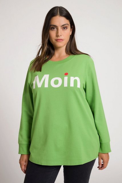 Ulla Popken Sweatshirt Sweatshirt Gruß-Motiv Rundhals Langarm günstig online kaufen