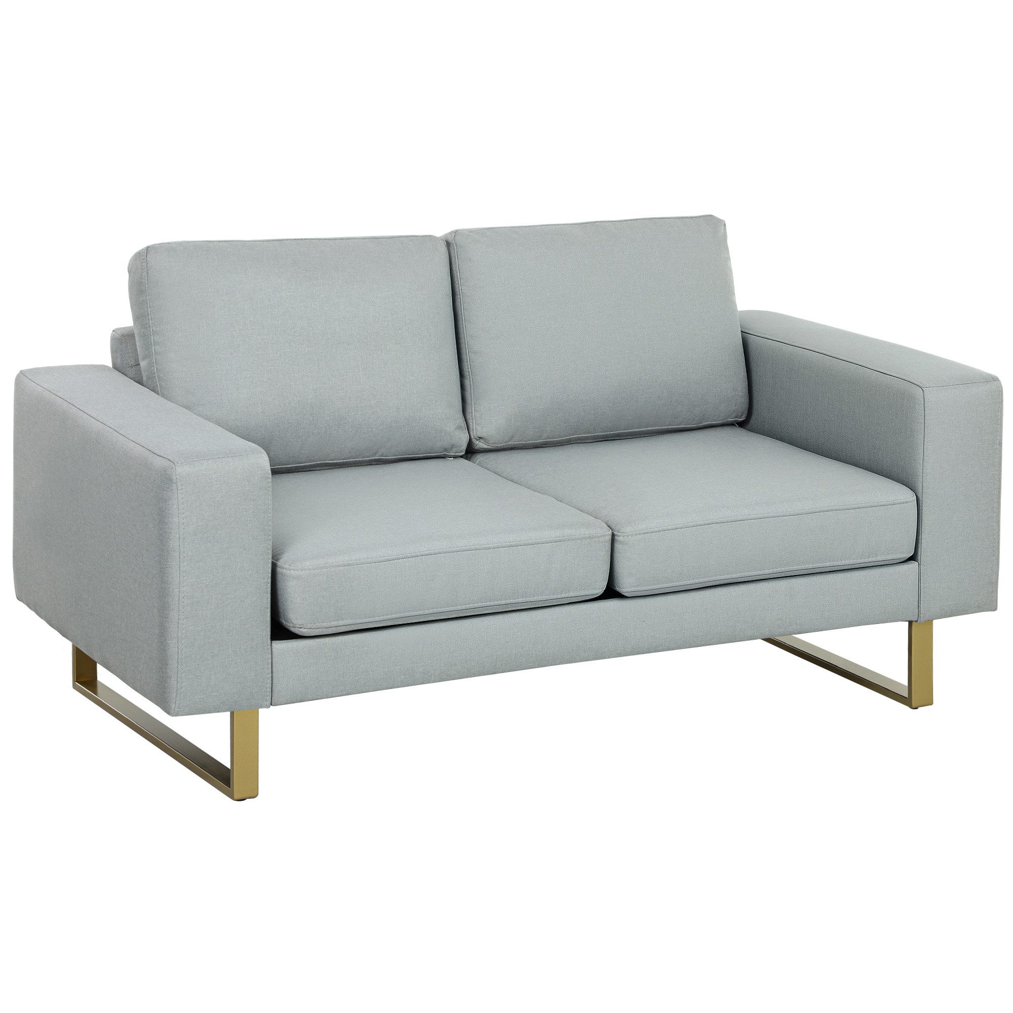 HOMCOM 2-Sitzer Sofa Couch mit Armlehne günstig online kaufen